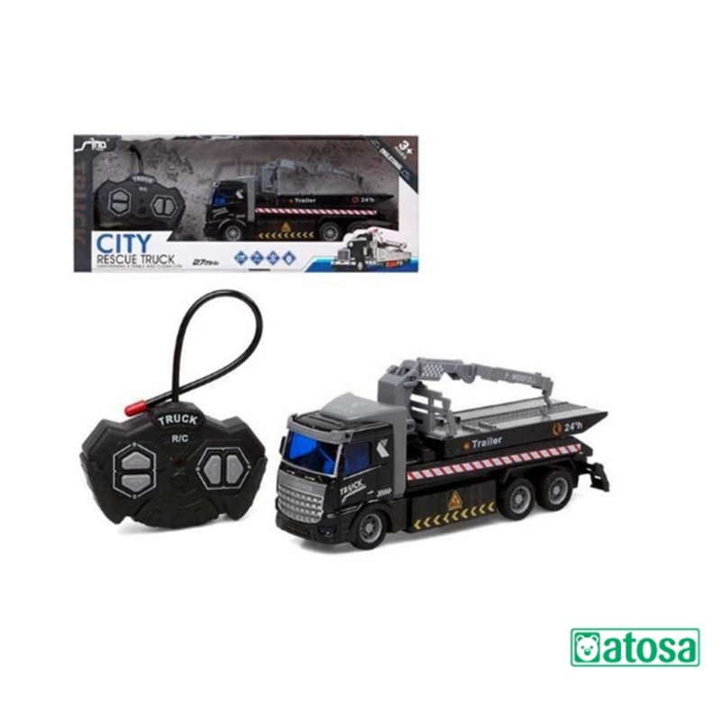 CAMION RADIO CONTROL CITY RESCUE GRUA NEGRO