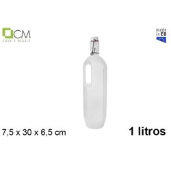 BOTELLA AGUA BLANCA 1L 30x7.5x6.5cm