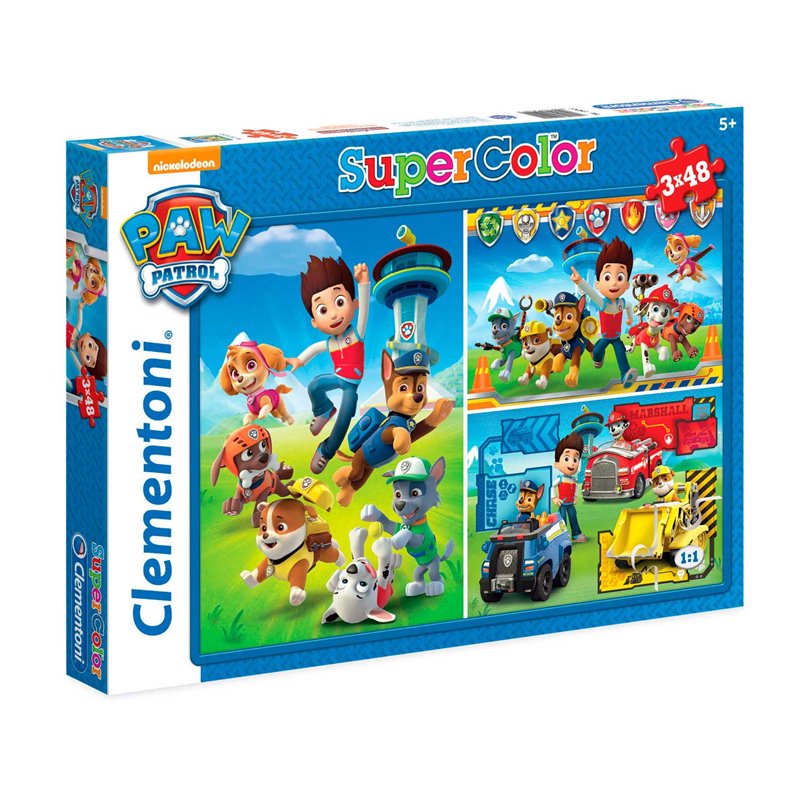 PUZZLE SUPER COLOR PAW PATROL 3x48 1:1