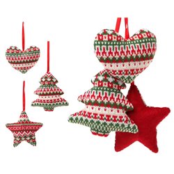 ACCESORIO NAVIDAD 12CM TEXTIL 3 ST.