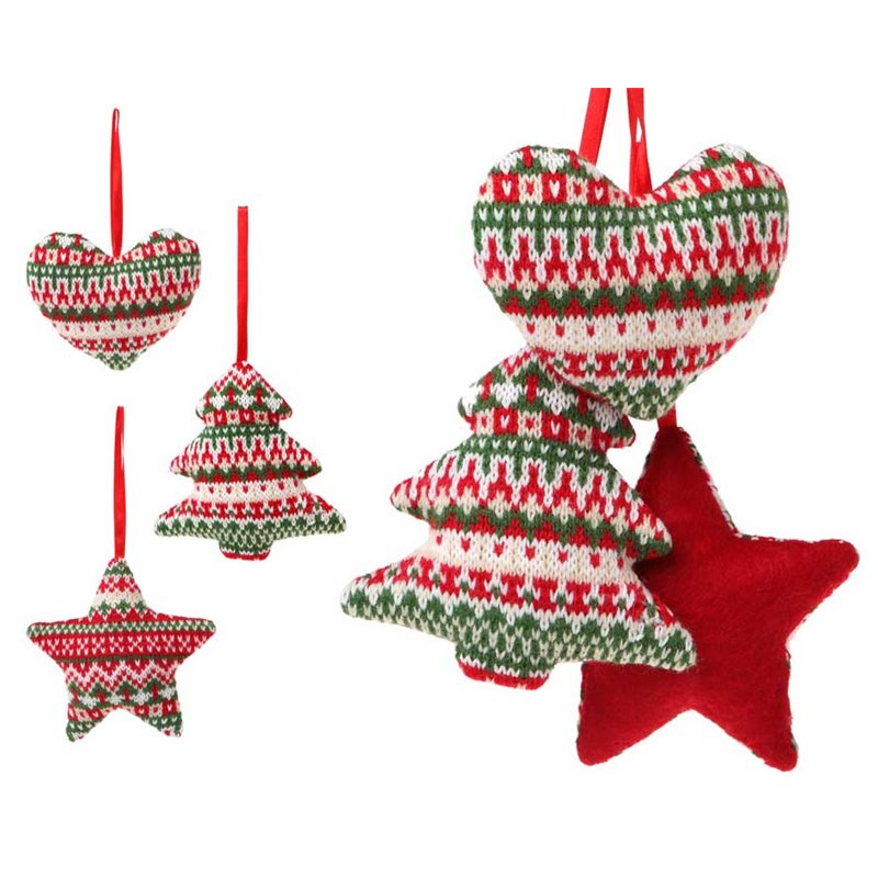 ACCESORIO NAVIDAD 12CM TEXTIL 3 ST.