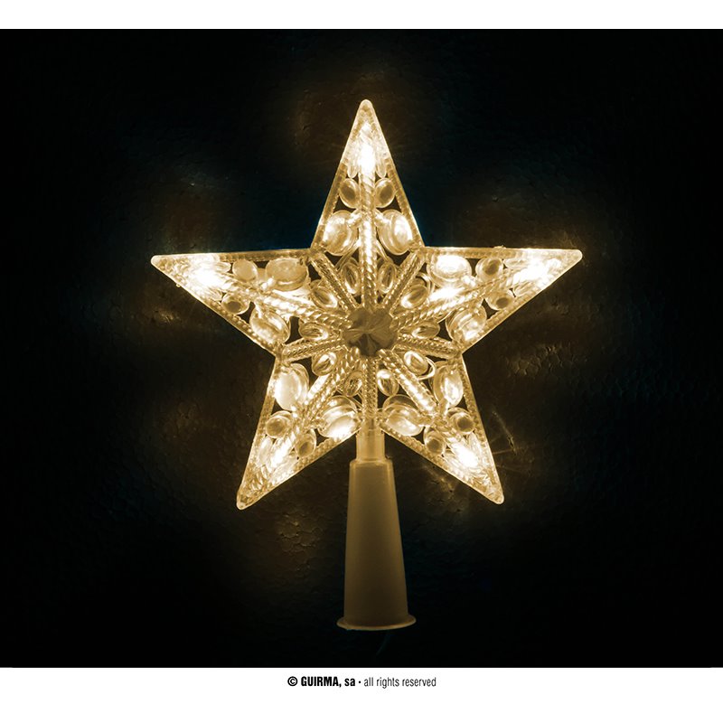 ESTRELLA PUNTA DE ARBOL LED BLANCO CALIDO