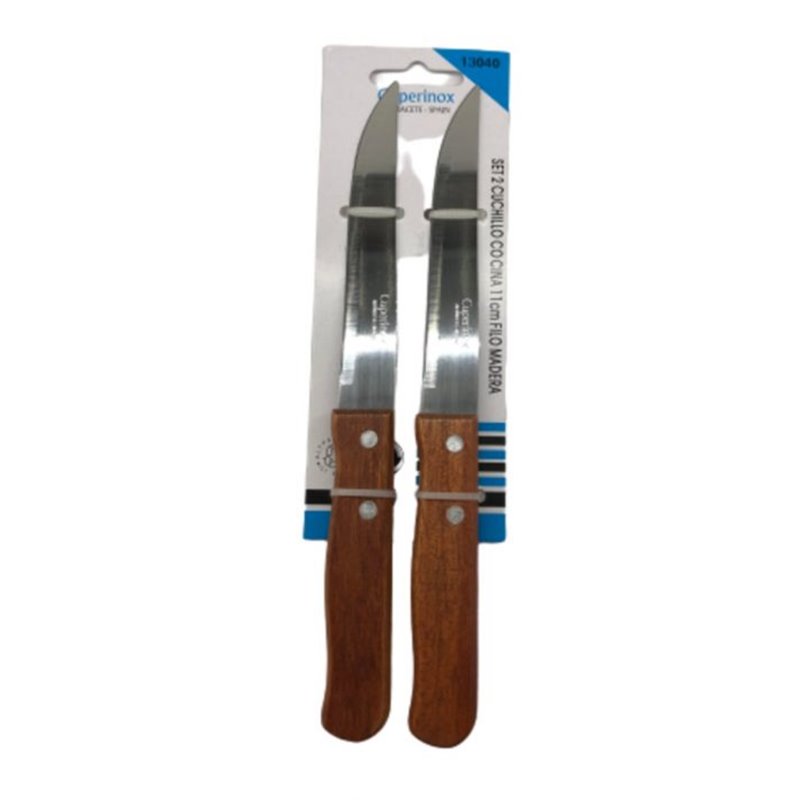 SET 2 CUCHILLO COCINA 11cm FILO MADERA