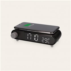 CARGADOR INALAMBRICO ALARMA CLOCK RETRO NEGRO