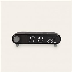 CARGADOR INALAMBRICO ALARMA CLOCK RETRO NEGRO