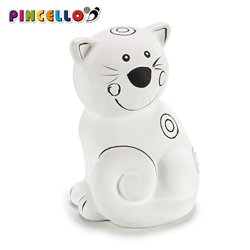 HUCHA GATO PARA COLOREAR CON 4 ROTULADORES