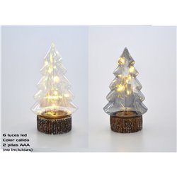 BASE PINO NAVIDAD CIRSTAL AHUMADO 6LED 1