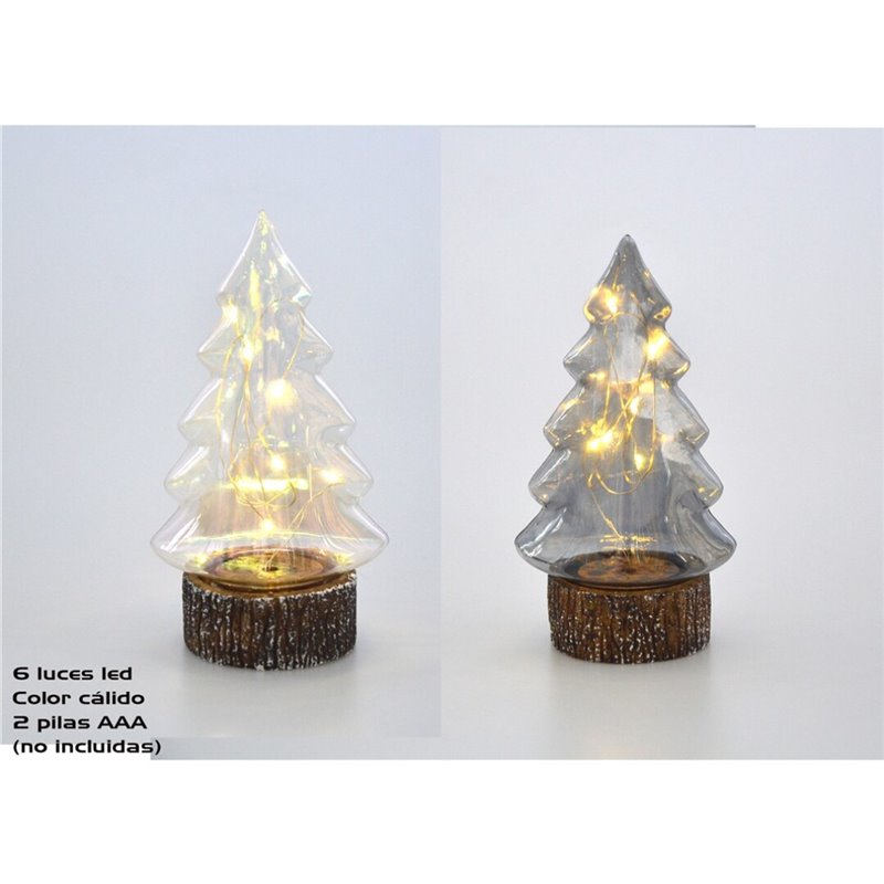 BASE PINO NAVIDAD CIRSTAL AHUMADO 6LED 1