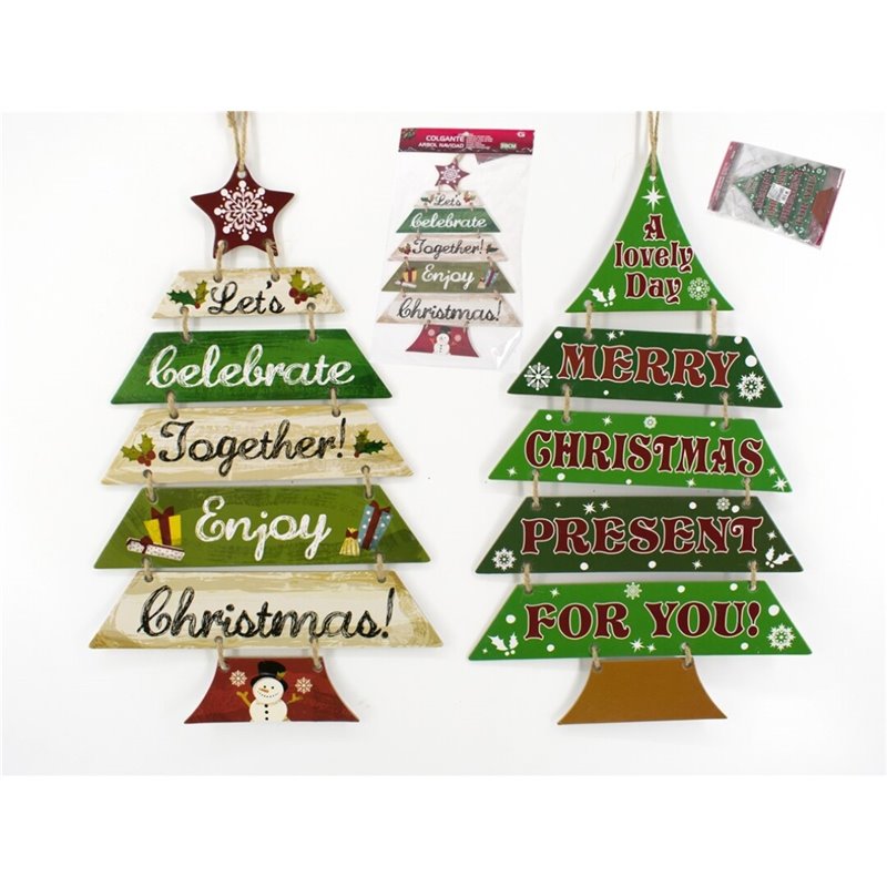 COLGANTE ARBOL NAVIDAD 38CM 2 SURTIDOS