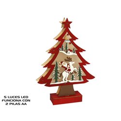 ARBOL ROJO ESCENA LED 21X30 CM