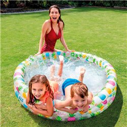 PISCINA HINCHABLE 3 AROS PECES 132x28cm 248L-