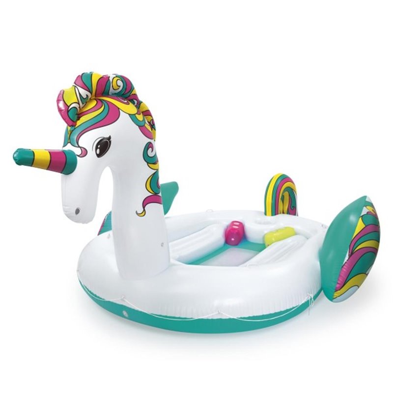 BESTWAY. UNICORNIO ISLA GIGANTE INFLABLE 469 X 367 X 277 CM