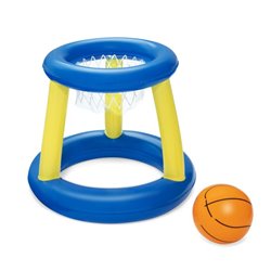 BESTWAY. CANASTA INFLABLE FLOTANTE CON PELOTA Y AROS. �61 CM