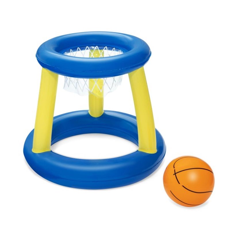 BESTWAY. CANASTA INFLABLE FLOTANTE CON PELOTA Y AROS. �61 CM