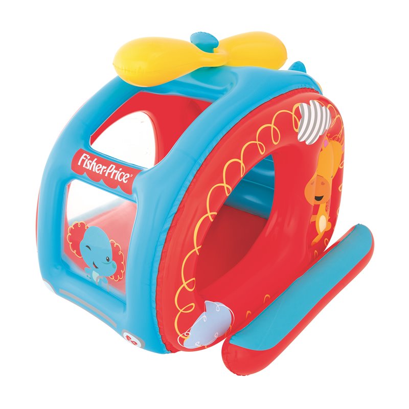 BESTWAY. FISHER PRICE. HELICOPTERO INFLABLE CON BOLAS 137X112X97 CM.