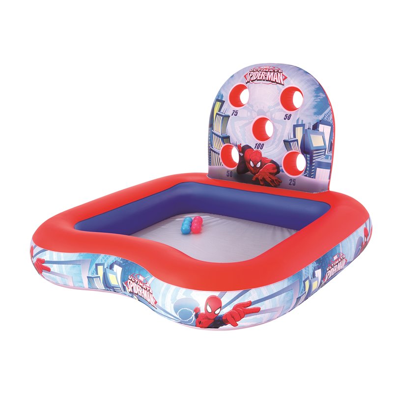 BESTWAY. SPIDERMAN. PISCINA HINCHABLE INTERACTIVA 155 X 155 X 99 CM. INCLUYE 6 BOLAS. 170 LITROS