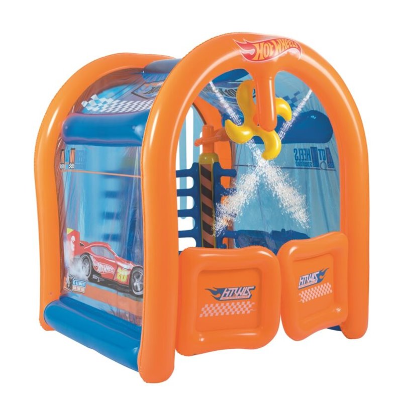 BESTWAY. HOTWHEELS. JUEGO INFLABLE DE CENTRO DE LAVADO DE COCHES 191X173X203 CM