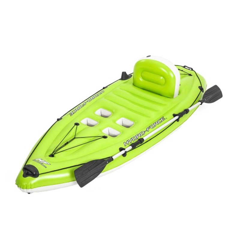 BESTWAY. HYDRO-FORCE. KAYAK INFLABLE INDIVIDUAL KORACLE FISHING 270 X 100 CM. CON REMO Y BOMBA DE MA