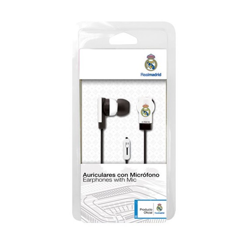 AURICULAR BOTON CON MICRO REAL MADRID