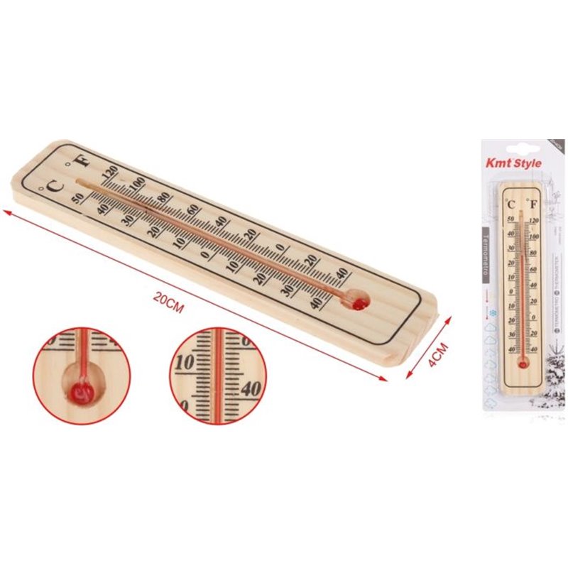 TERMOMETRO MADERA EXTERIOR 20 CM.