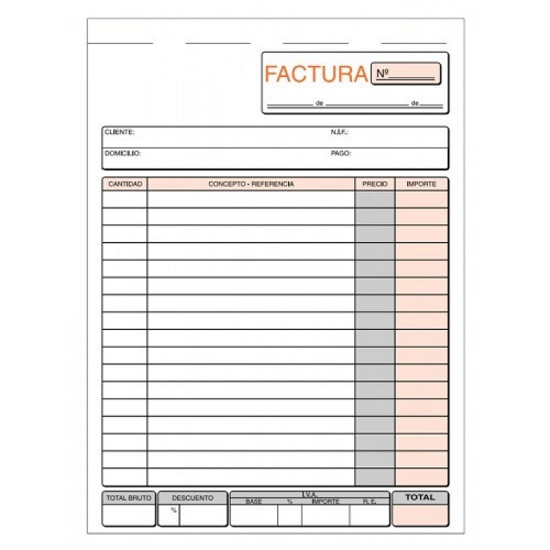 TALONARIO FACTURAS MOD. T-6 SIMPLE