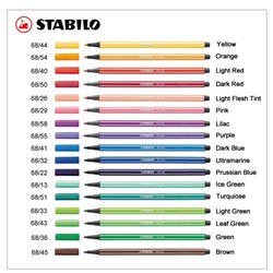 Rotulador Premium STABILO 68 con punta de fibra 1mm