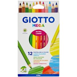 12 LAPICES COLORES GIOTTO MEGA