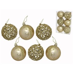 BOLA NAVIDAD x6 ALHAMBRA ORO 6CM 2STD