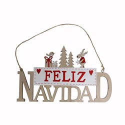 CARTEL FELIZ NAVIDAD 20.5 CM X 22.3 CM