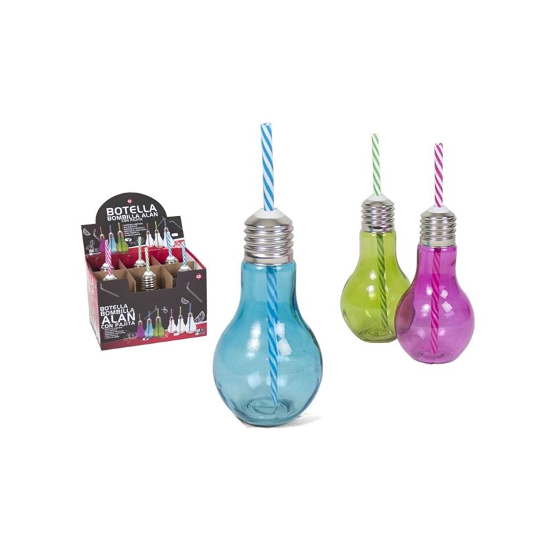 BOTELLA BOMBILLA ALAN COLOR 400 ML SURT