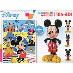 MICKEY MOUSE PUZZLE 104 PIEZAS 3 D