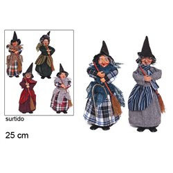 Bruja magica c/escoba 25cm