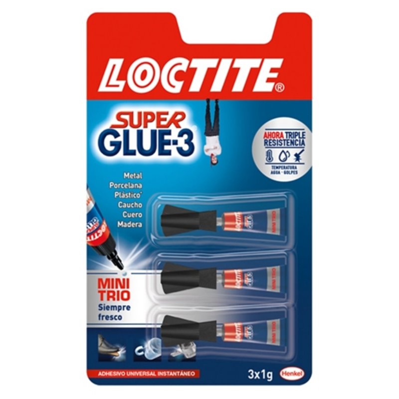 PEGAMENTO LOCTITE SUPER GLUE 3 MINI TRIO 3+1 grms