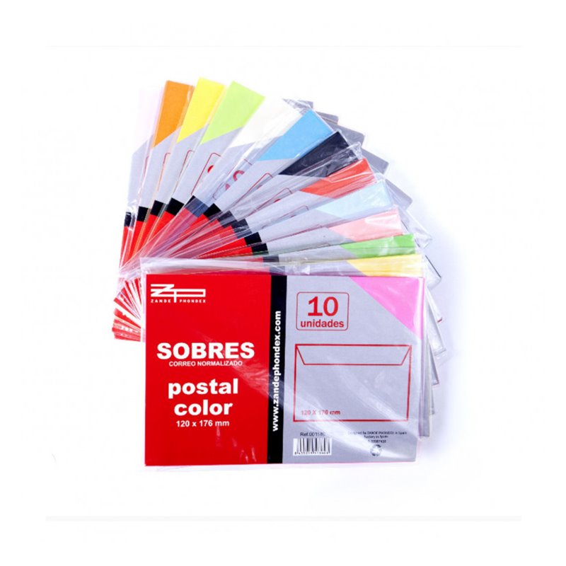 SOBRE CORREO NORMALIZADO COLORES 120x176mm