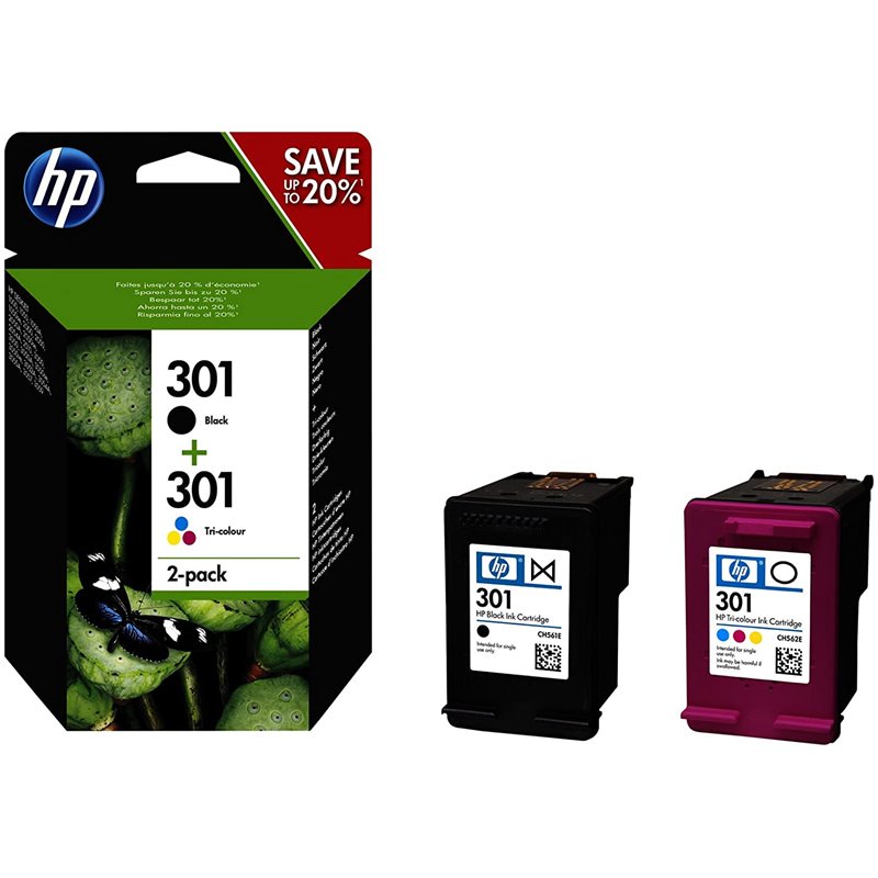 CARTUCHOS DE TINTA HP 301 NEGRO + TRICOLOR