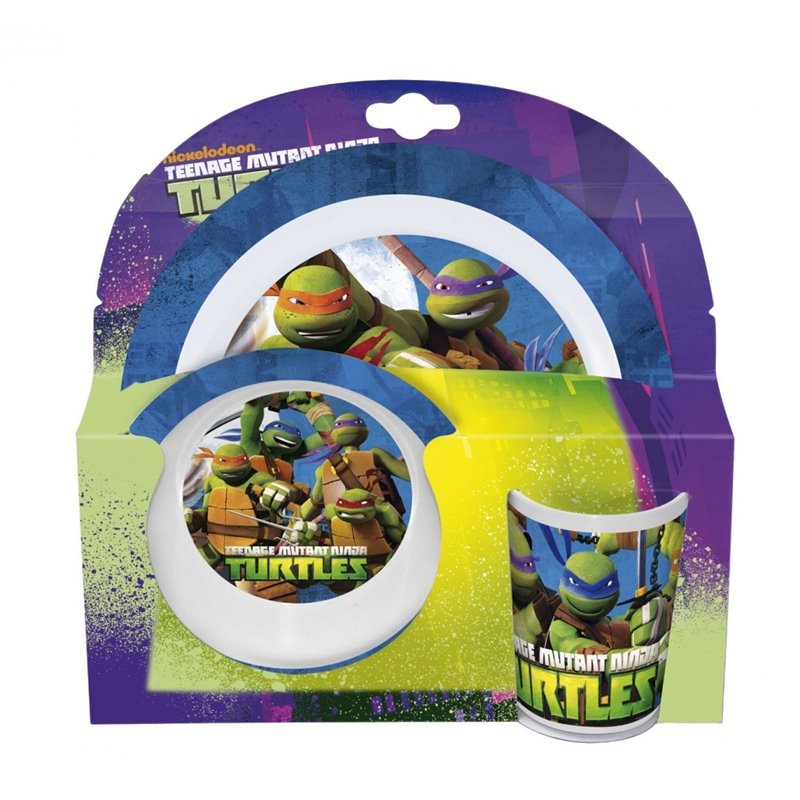 SET DESAYUNO TORTUGAS NINJA 3 piezas PLASTICO