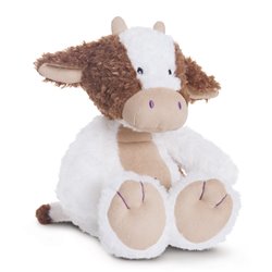 Vaca de peluche 30 cm blanco y marr�n