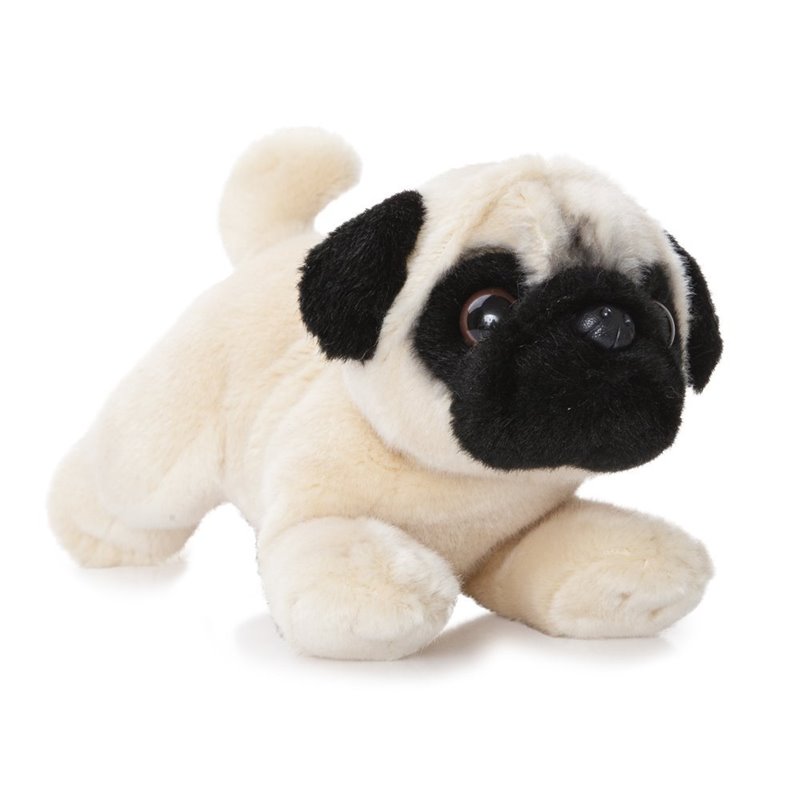 Perro Pug beige/negro