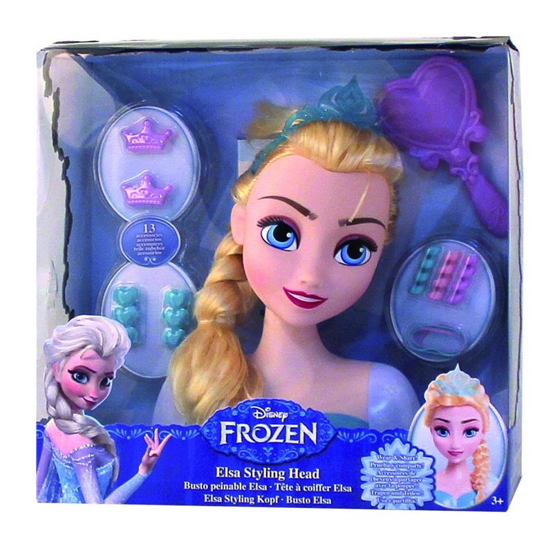 Frozen - Busto peinable de Elsa con accesorios