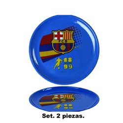 SET DE DOS PLATOS PLASTICOS DEL FULTBOL CLUB BARCELONA