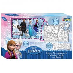 PUZZLE PARA COLOREAR FROZEN 2 en 1