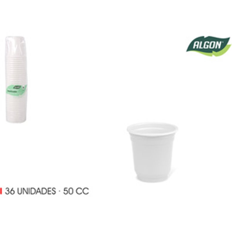 SET-36 VASO CHUPITO PLASTICO 50CC ALGON