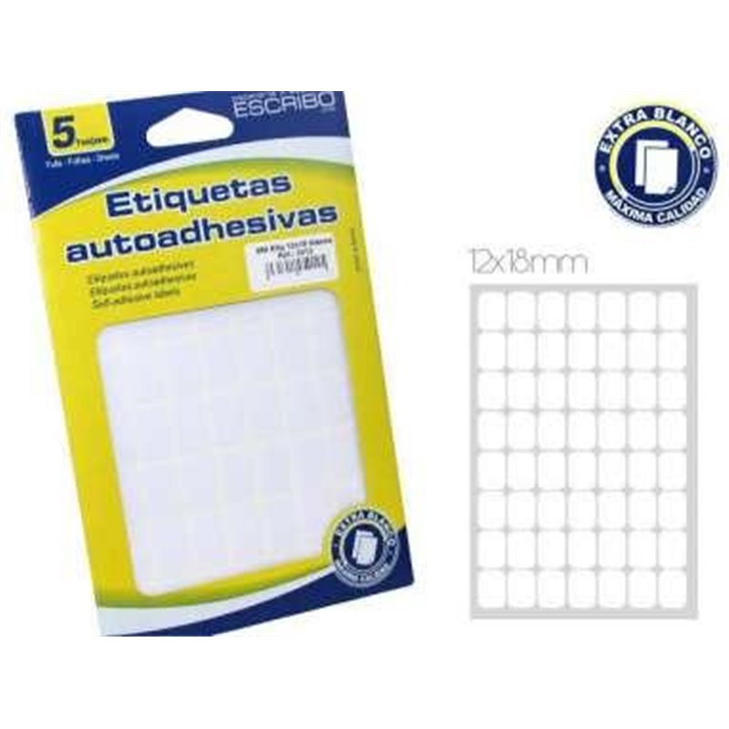 ETIQUETAS AUTOADHESIVAS BLANCAS 12X18 280uni