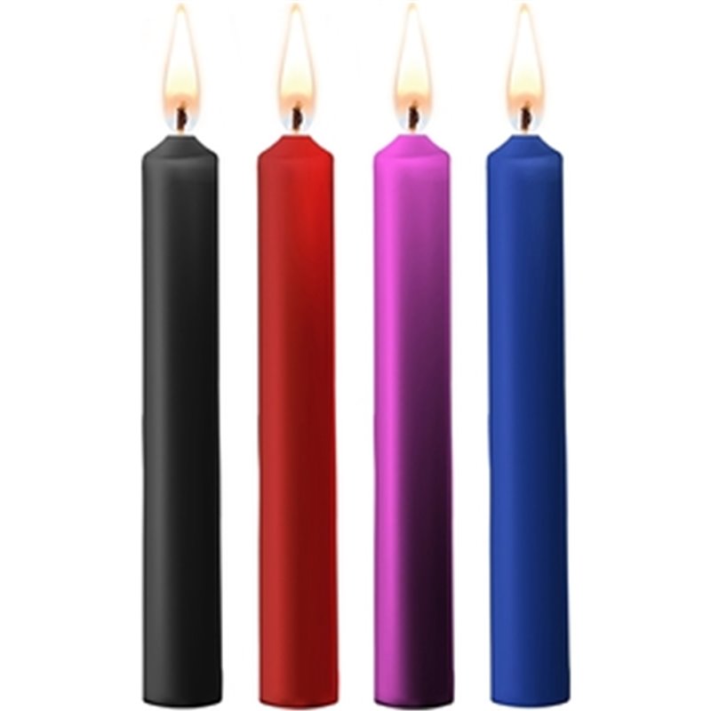 TEASING WAX CANDLES - PARAFINA - 4-PACK - COLORES MEZCLADOS