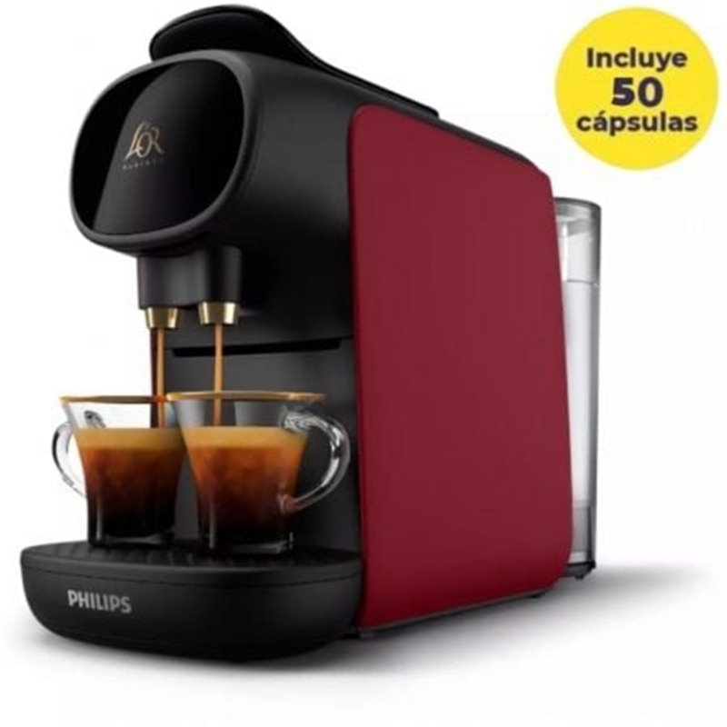 Cafetera de C�psulas Philips L'Or Barista Sublime LM9012/55/ Compatible c�psulas Nespresso y L'OR/ Negra y Roja/ Incluye 50 C�ps