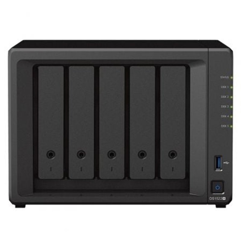 NAS Synology Diskstation DS1522+/ 5 Bah�a 3.5"- 2.5"/ 8GB DDR4/ Formato Torre