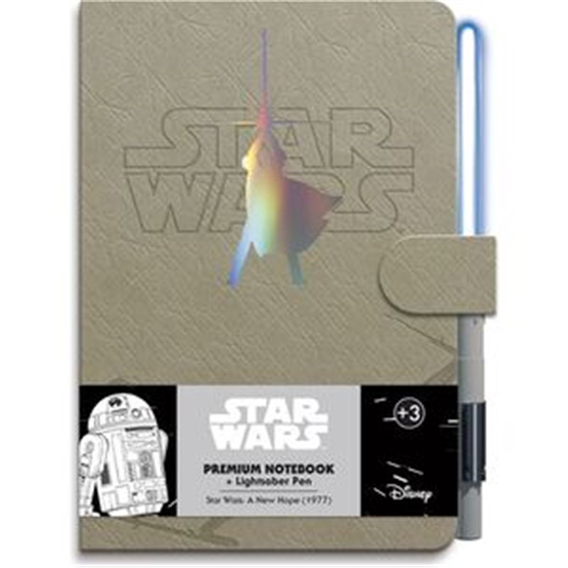 CUADERNO A5 PREMIUM + BOLIGRAFO SABLE DE LUZ LUKE SKYWALKER STAR WARS