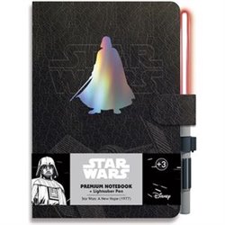 CUADERNO A5 PREMIUM + BOLIGRAFO SABLE DE LUZ DARTH VADER STAR WARS