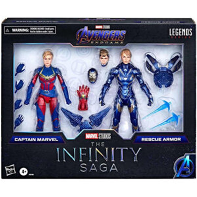 BLISTER 2 FIGURAS CAPTAIN MARVEL & RESCUE ARMOR THE INFINITY SAGA ENDGAME LOS VENGADORES AVENGERS MARVEL 15CM