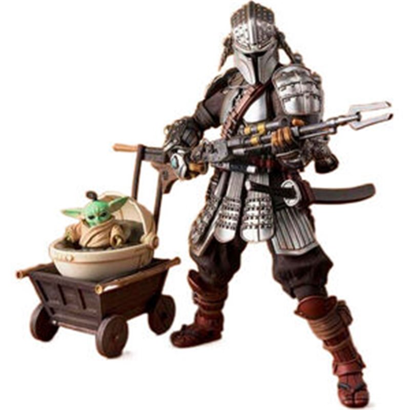 FIGURA RONIN MANDALORIAN BESKAR ARMOR & GROGU STAR WARS 18CM